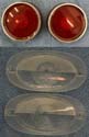 These are 1955 possibily 1956 Pontiac NOS GM tail light lenses and 1958 Pontiac Station Wagon Safari NOS Backup light lenses